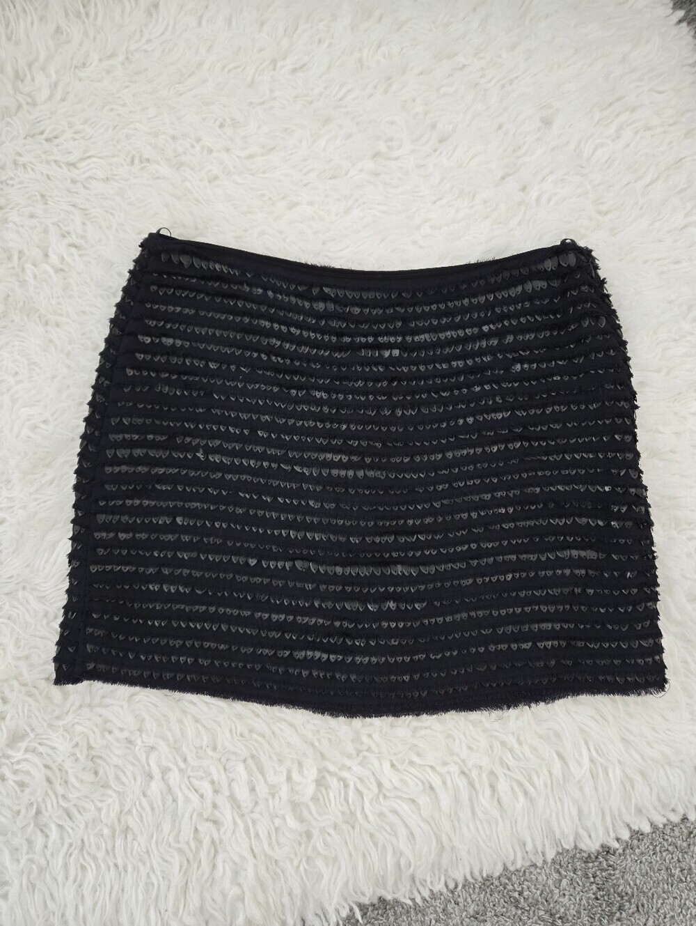 Zara Woman Black Sequin Beaded Black Mini Skirt. Size small.